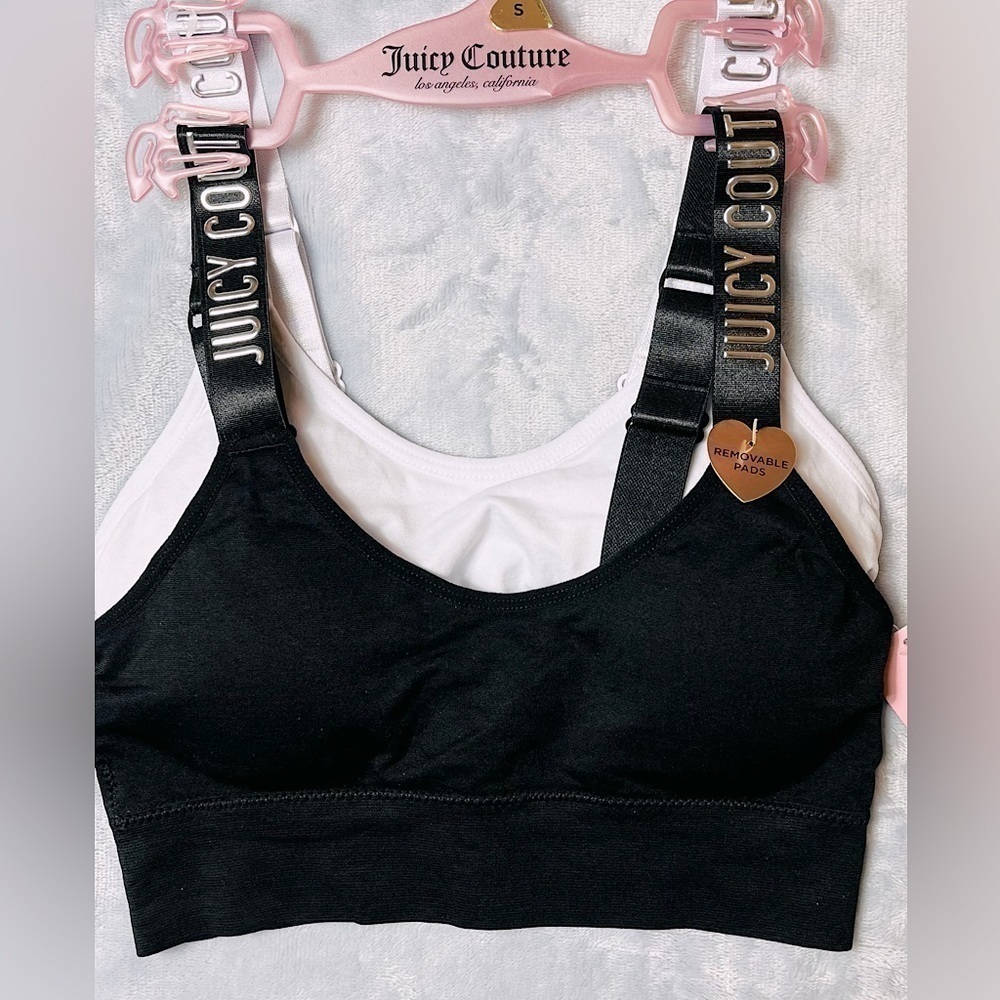 JUICY COUTURE  2 pack Sports Bra  Set Size Small Black and White